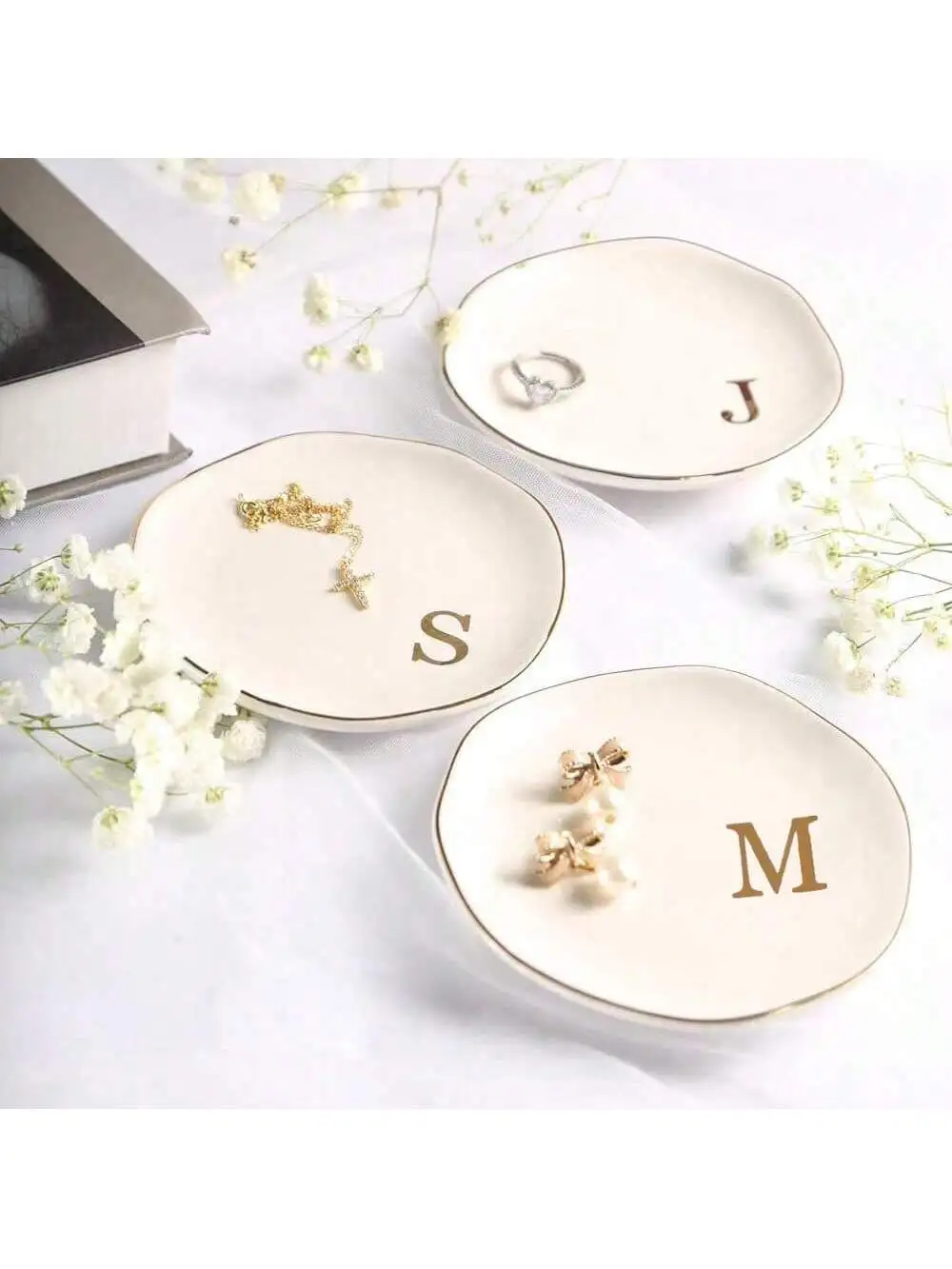 Wedding Z - Plateau à bijoux avec pendentif initiales,