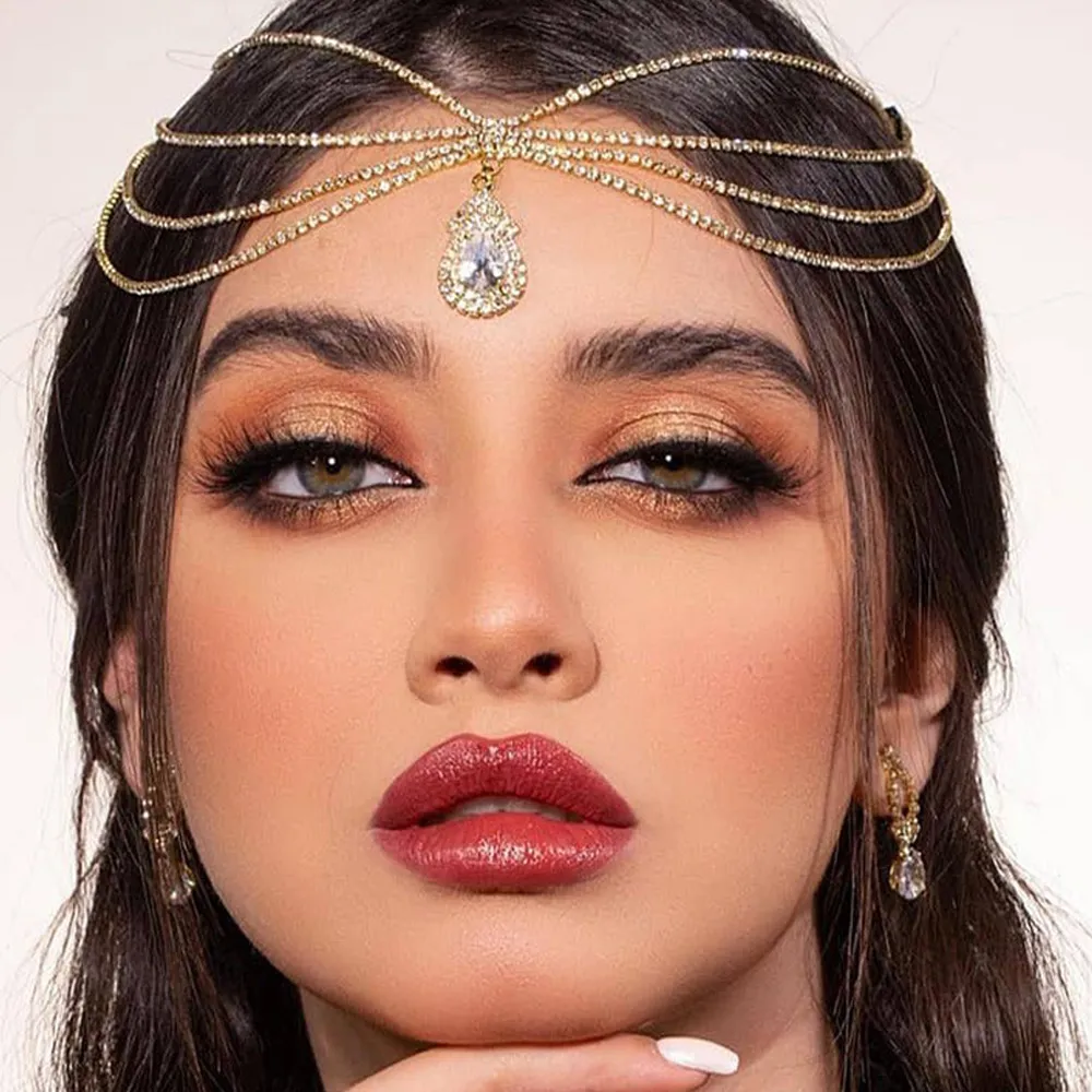 Indian Wedding Supply - XSBODY Boho mariée strass tête chaîne