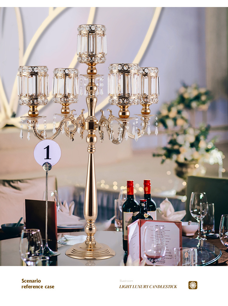 Chandelier doré à 5 têtes de s - Wedding Decor Supply Store avis et prix