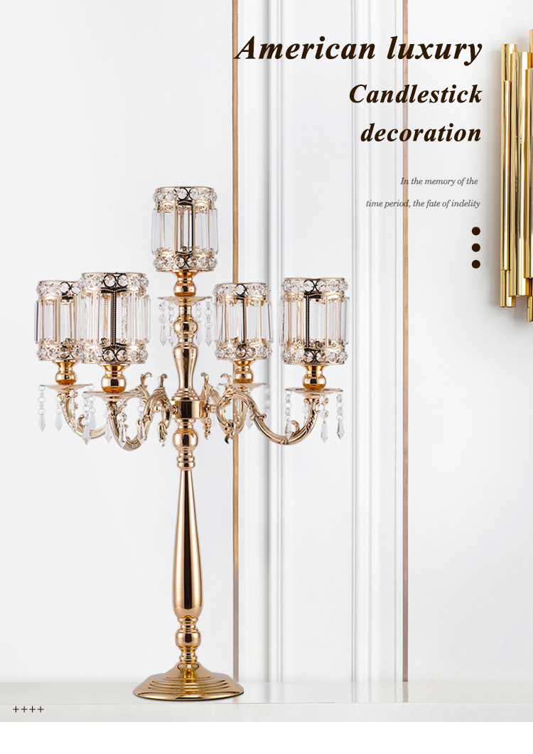 Chandelier doré à 5 têtes de s - Wedding Decor Supply Store avis et prix
